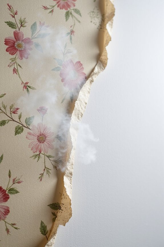 steaming wallpaper removal process